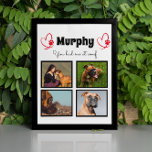Pet hond 4 fotocollage aanpassen fotoplaat<br><div class="desc">Viel je beste vriend met een aangepaste fotocollage. Als je zoveel leuke herinneringen en foto's hebt, is één foto niet genoeg. Deze plaque heeft 4 foto's, een citaat, en u kunt de naam van uw huisdier personaliseren. U kunt de kleur van de paginafdruk ook veranderen. Om aan te passen, kunt...</div>