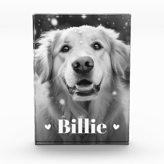 Pet hond kat naam harten fotoblokken (Voorkant)