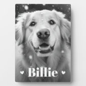 Pet hond kat naam harten fotoplaat (voorkant)