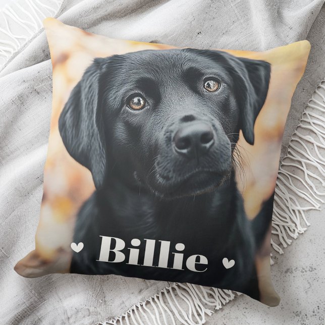 Pet hond kat naam harten kussen (Pet dog cat name hearts throw pillow)