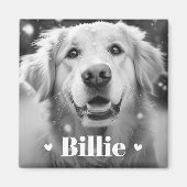 Pet hond kat naam harten magneet (Voorkant)