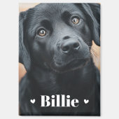 Pet hond kat naam harten twee foto's magneet (Voorkant)