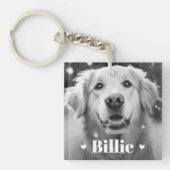 Pet hond kat naam harten twee foto's sleutelhanger (Voorkant)