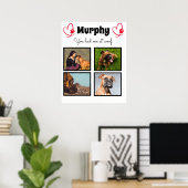 Pet hondenliefhebber 4 fotocollage op maat poster (Thuiskantoor)