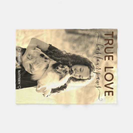 Pet Hondenliefhebber foto True Love heeft 4 poten Fleece Deken (Voorkant (Horizontaal))
