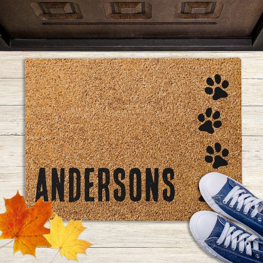 Pet Hondenliefhebber Gepersonaliseerde Paw Prints  Deurmat