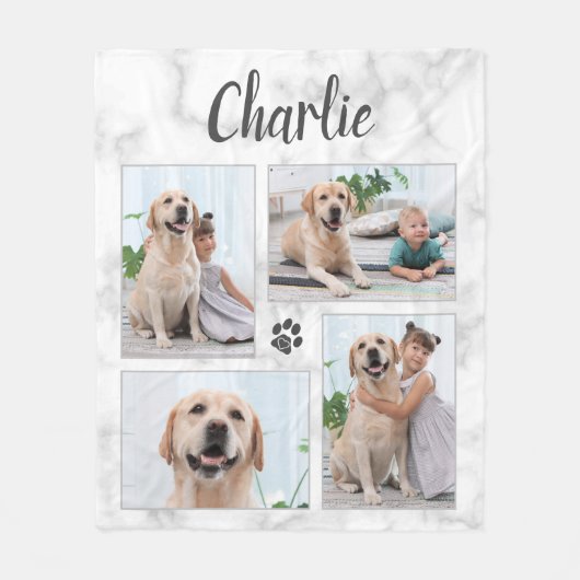 Pet Hondenliefhebber Photo Collage Fleece Deken (Voorkant)