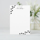 Pet-hondpaw-kaartje met naam bedankkaart (Staand voorkant)