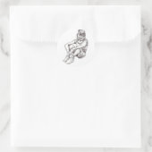 PET hoofd Ronde Sticker (Tas)