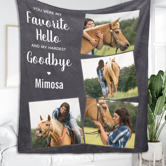 Pet Horse Memorial Persoonlijke foto Collage Fleece Deken