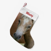 Pet Horse Pony Lover Foto & Naam Gepersonaliseerd Kleine Kerstsok (Voorkant (Hangend))