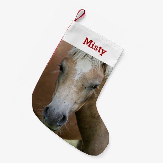 Pet Horse Pony Lover Foto & Naam Gepersonaliseerd Kleine Kerstsok (Voorkant (Hangend))