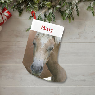 Pet Horse Pony Lover Foto & Name Persoonlijk Kleine Kerstsok