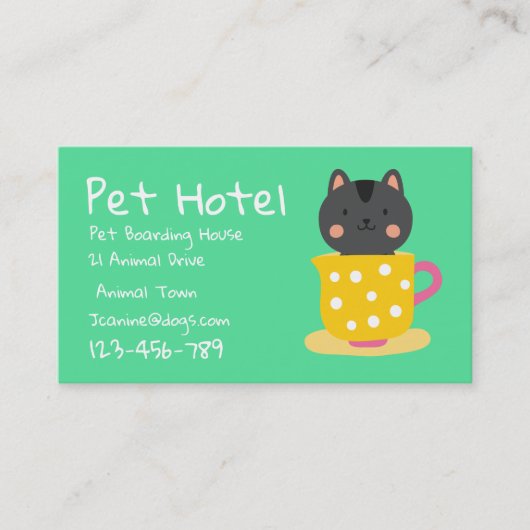 Pet Hotel boarding kennel professional Visitekaartje (Voorkant)