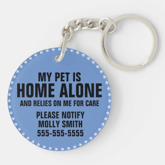 Pet ICE Safety Alert Contact Foto Aangepaste tekst Sleutelhanger (Achterkant)