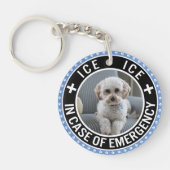 Pet ICE Safety Alert Contact Foto Aangepaste tekst Sleutelhanger (Voorkant)
