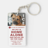 Pet ICE Safety Alert Contact Foto Sleutelhanger (achterkant)