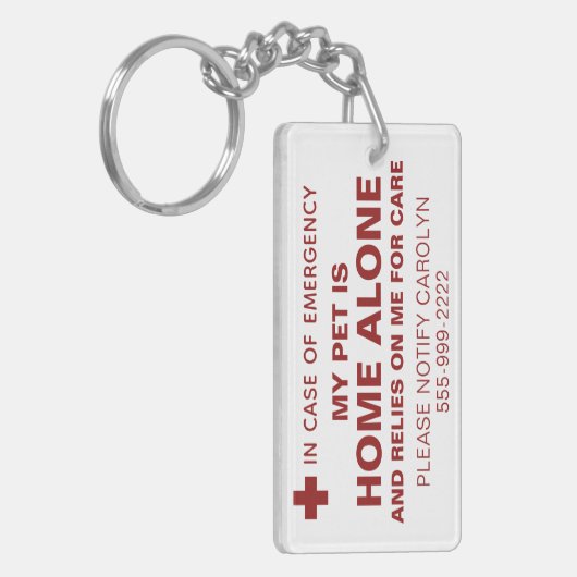 Pet ICE Safety Alert Contact Sleutelhanger (Voorkant Links)