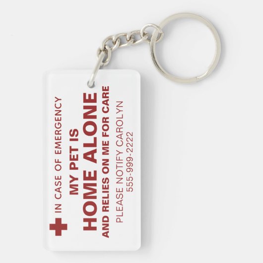 Pet ICE Safety Alert Contact Sleutelhanger (achterkant)