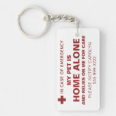 Pet ICE Safety Alert Contact Sleutelhanger (Voorkant)