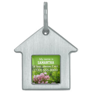 Pet ID Alert Labels Pink Mountain Laurel Flowers Huisdieren Naamplaatje