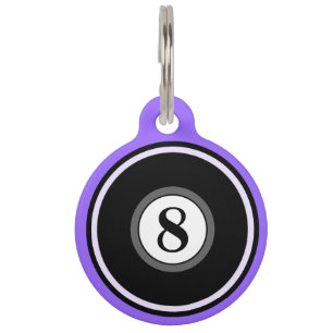 Pet-ID-tag - 8-inch - Licht Paars en zwart Huisdierpenning