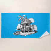 Pet in Mog Mog Shack Beach Towel van Jack Strandlaken (Voorkant)