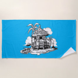 Pet in Mog Mog Shack Beach Towel van Jack Strandlaken