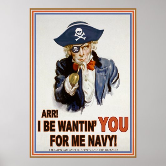 Pet in Sam's marine Poster (Voorkant)