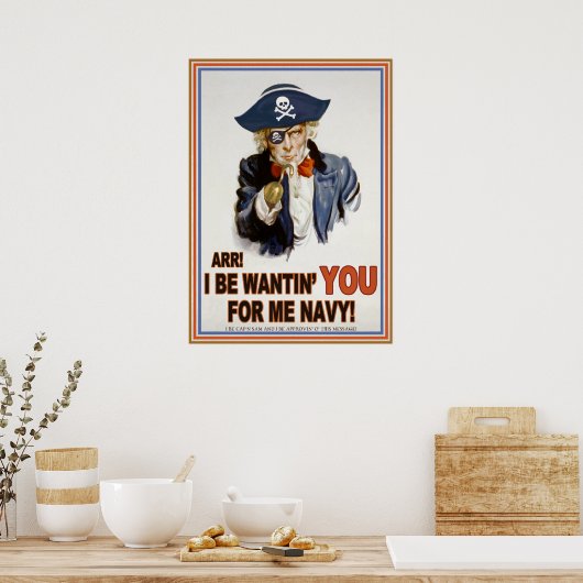 Pet in Sam's marine Poster (Keuken)