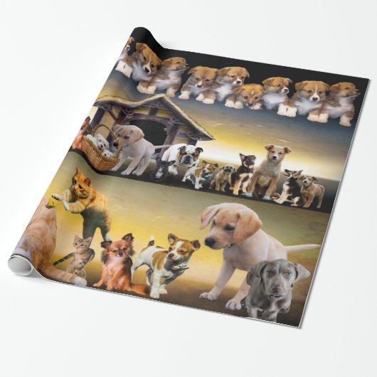 Pet Infinity Dogs Cats Puppies Kittens Animal Mam Cadeaupapier (Uitgerold)
