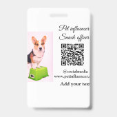 Pet influencer voeg huisdier foto naam social medi badge (Back)