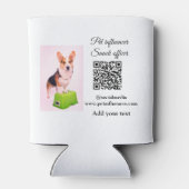 Pet influencer voeg huisdier foto naam social medi blikjeskoeler (Achterkant)