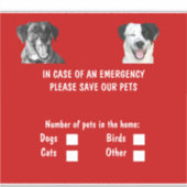 Pet Inside Emergency Sticker (Voorkant)