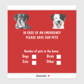 Pet Inside Emergency Sticker