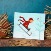 Pet jongen - met coatingkarper gesneden boomvogels fotoplaat (Zijkant)