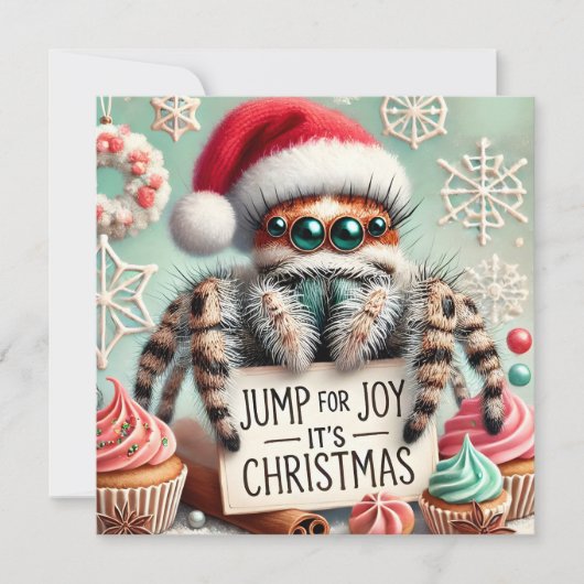 Pet Jumping Spider Christmas Kaart (Voorkant)