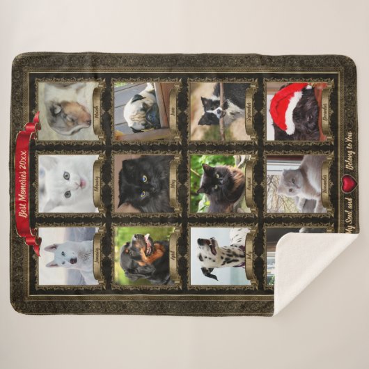 Pet Keepomwille,  12 Foto / Maanden - Groot Sherpa Deken (Voorkant (horizontaal))