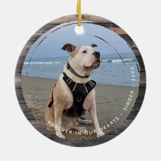 Pet Keepomwille Circular Grunge 2 Foto Keramisch Ornament (Achterkant)