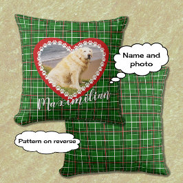 Pet kerst uw foto rood groen kussen