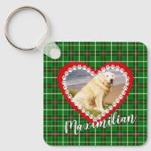 Pet kerst uw foto rood groen sleutelhanger (Voorkant)