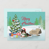 Pet-kerstboom met Black Sheltie Holiday Feestdagenkaart (Voorkant / Achterkant)