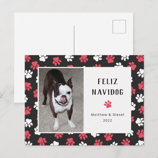 Pet-kerstkaart Foto Funny Briefkaart (Voorkant / Achterkant)