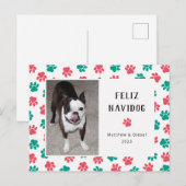 Pet-kerstkaart Foto Funny Red Green Briefkaart (Voorkant / Achterkant)