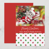 Pet-kerstkaart met schilderafdrukken feestdagenkaart (Voorkant / Achterkant)
