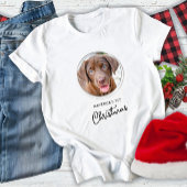 Pet Kerstmis Aangepaste Dog Foto Holiday T-shirt