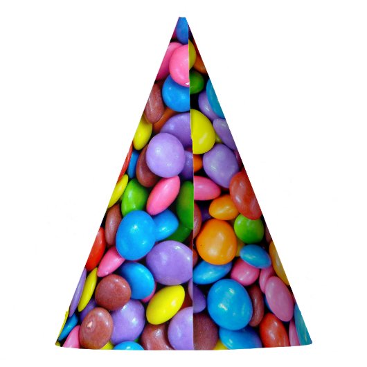 Pet kleurrijke Snoep Feesthoedjes (Achterkant)