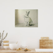 Pet Konijn Tekening - Kunstdruk Poster (Keuken)