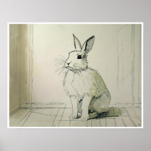 Pet Konijn Tekening - Kunstdruk Poster