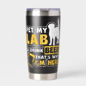 Pet Lab Drink Bier Design Black Labrador Geïsoleerde Drinkbeker (Voorkant)